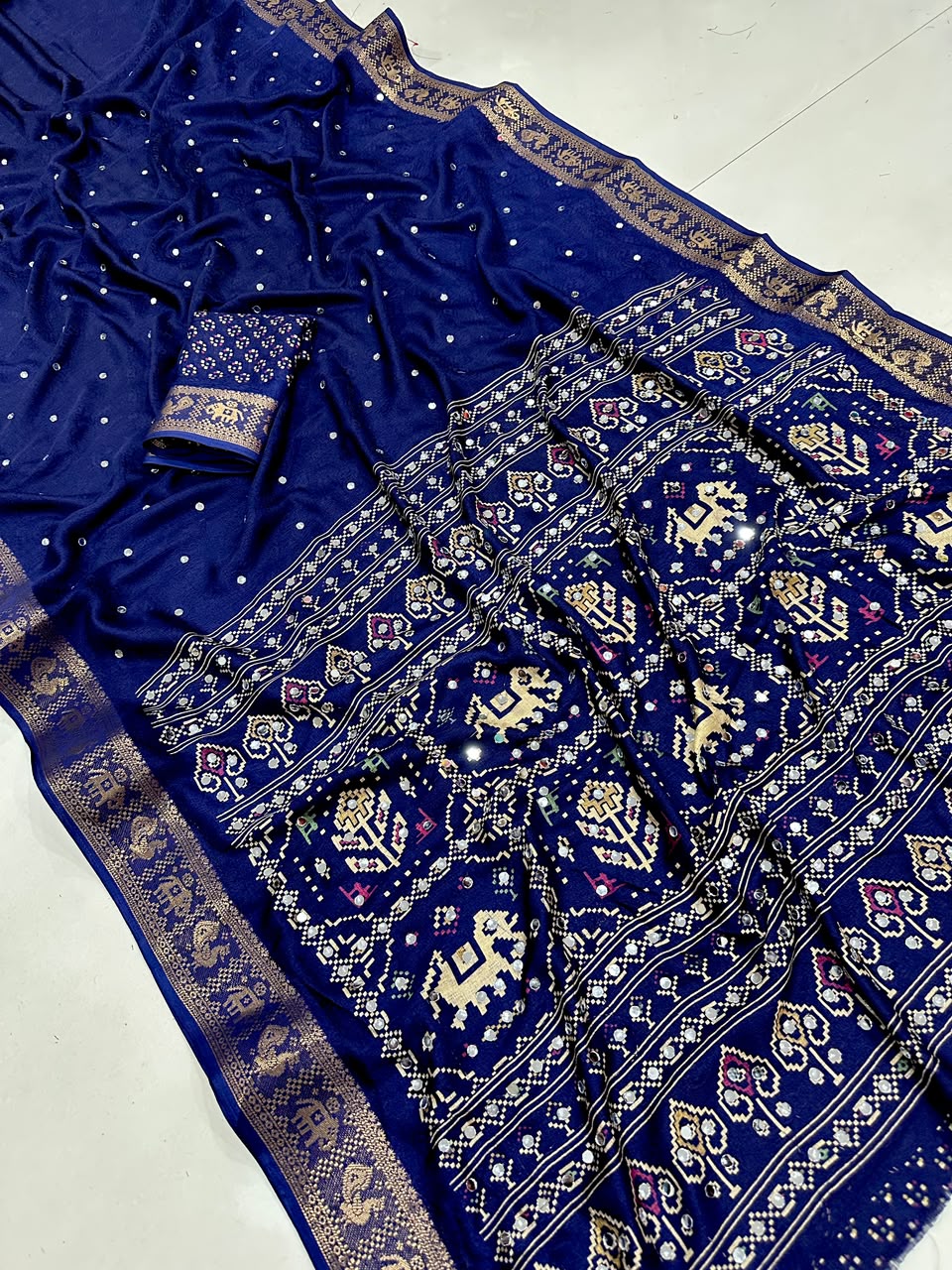 Patola Sparsh Mirror Work Saree
