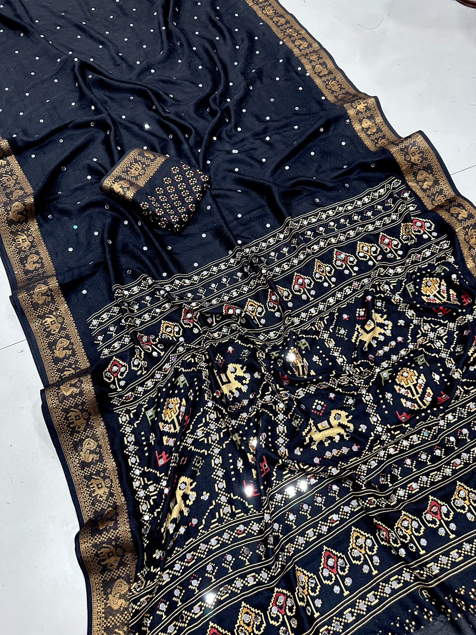 Patola Sparsh Mirror Work Saree