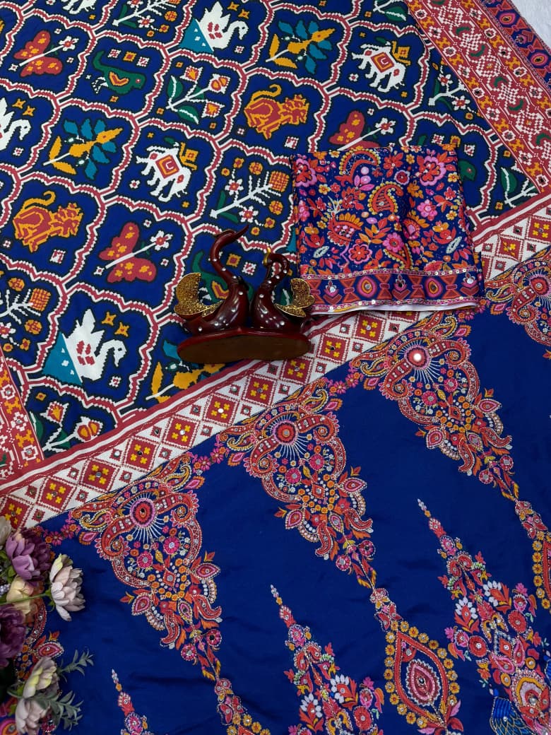 Starry Peacock Chinnon Saree