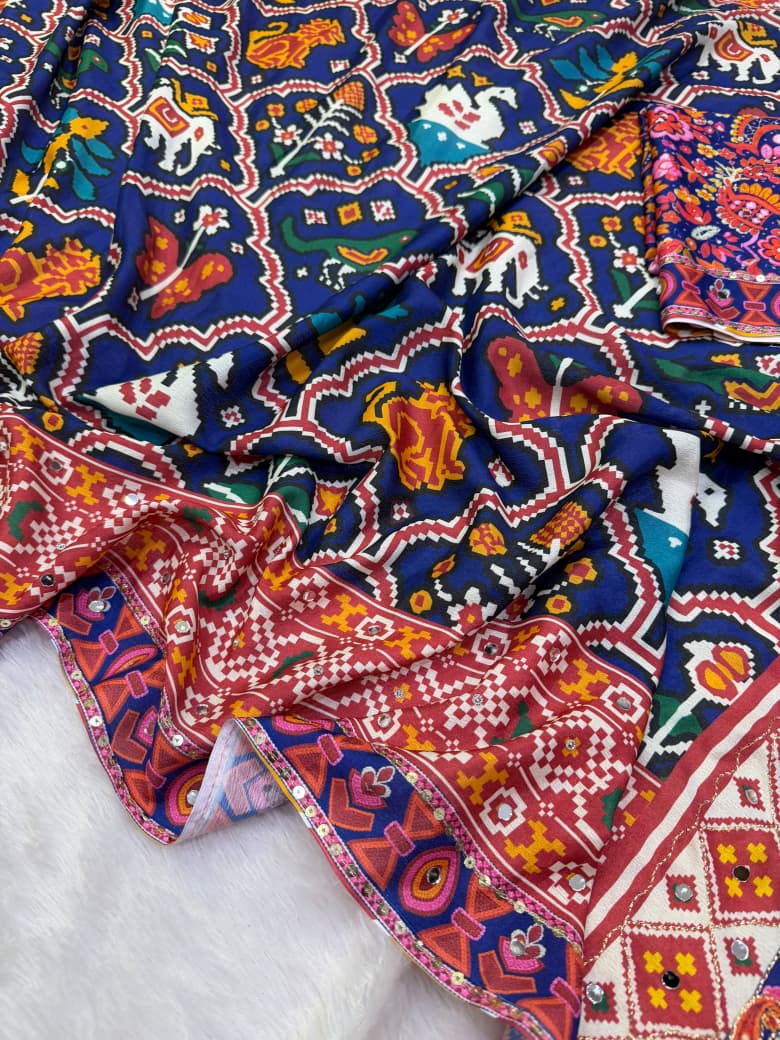 Starry Peacock Chinnon Saree
