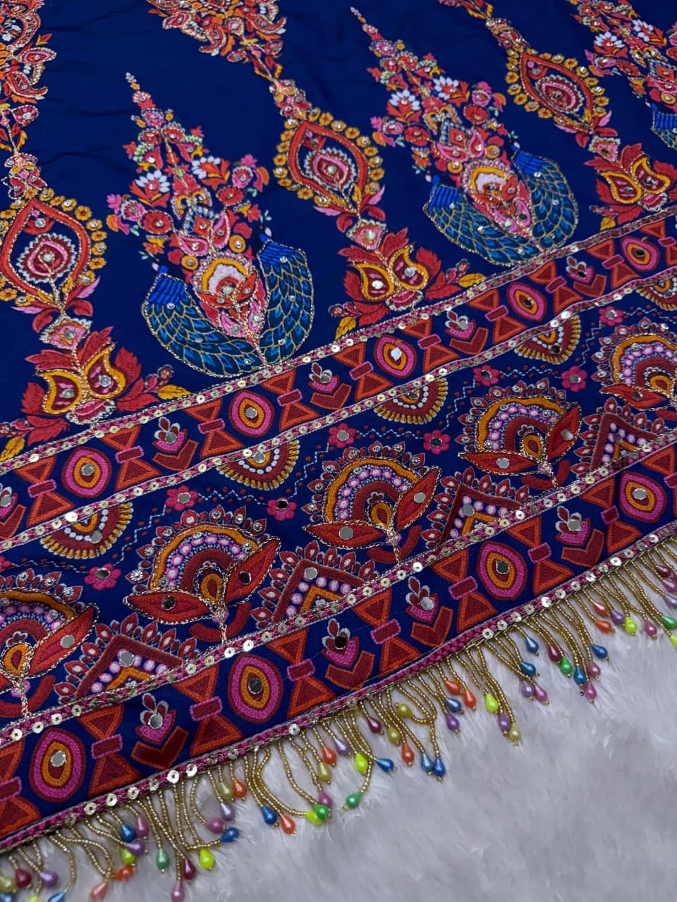Starry Peacock Chinnon Saree