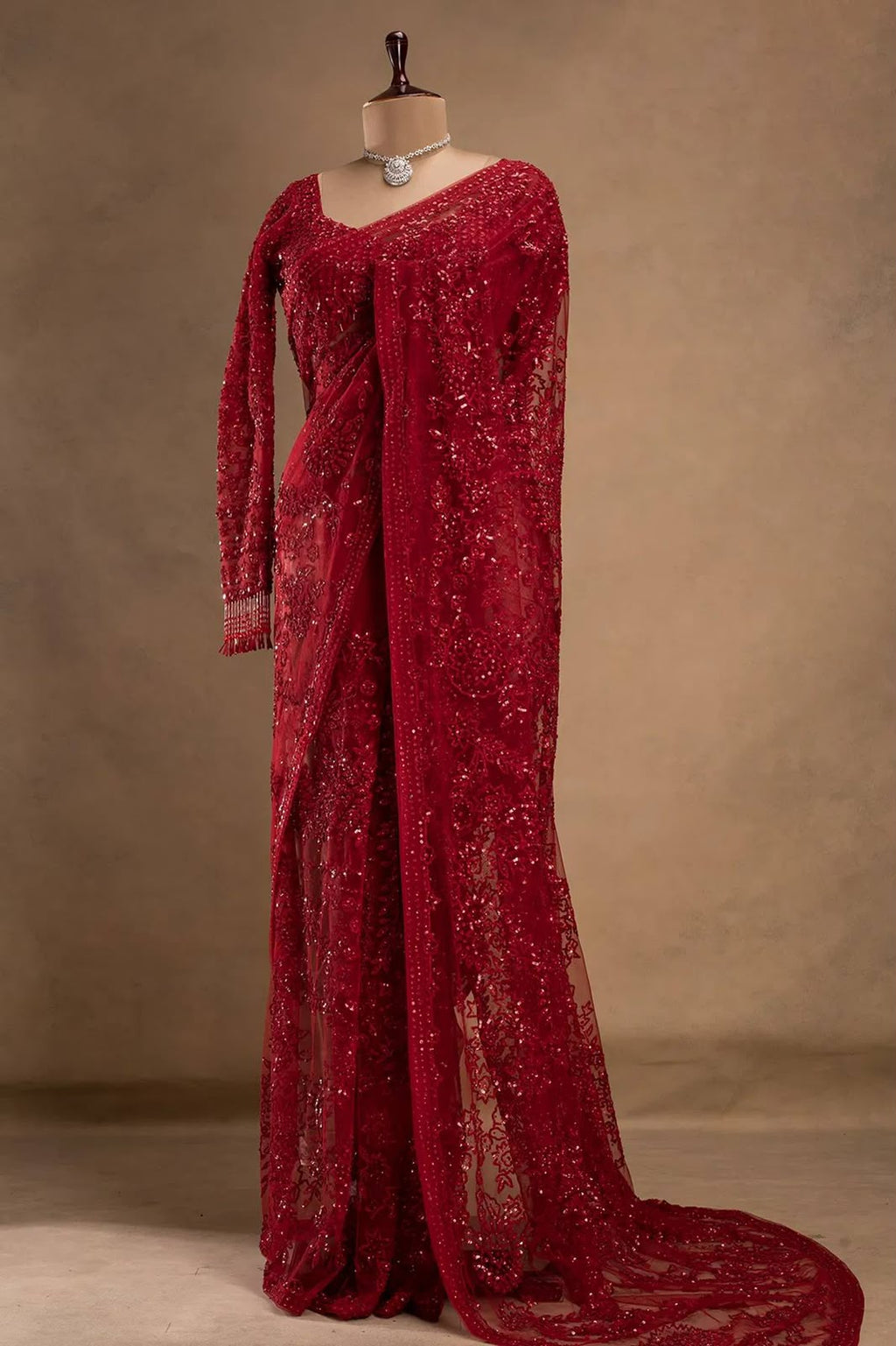 Ruby Stardust Glam Saree