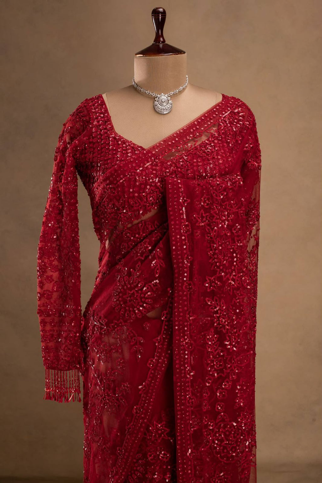 Ruby Stardust Glam Saree