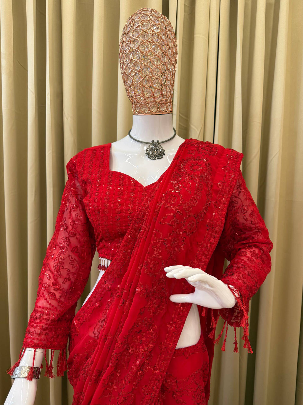 Ruby Stardust Glam Saree